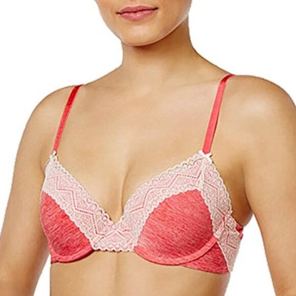 Heidi by Heidi Klum Smooth Marl Lace T-Shirt Bra H221-1180B Teaberry Size 38C - Picture 1 of 1